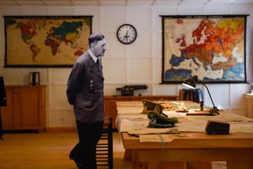 a reconstructed scene of the assassination attempt at the...