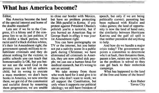 letter to editor losco county herald