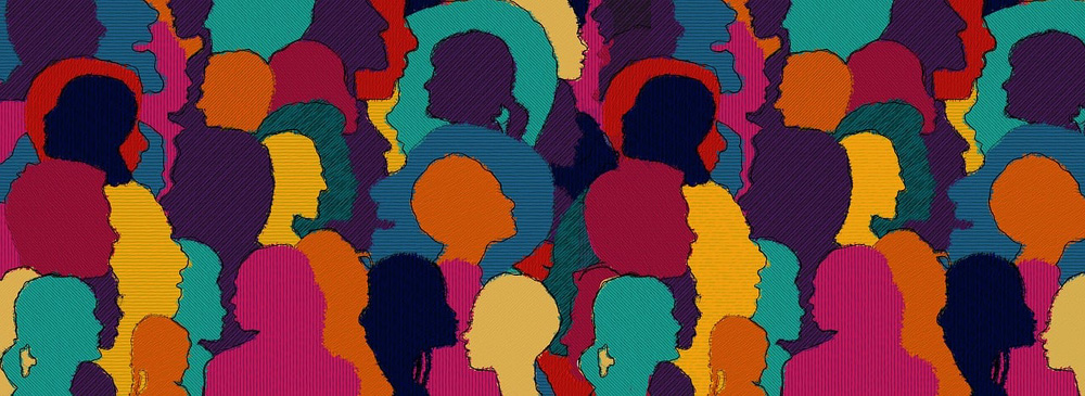 Image composed of numerous silhouettes of busts, in various colors, which are superimposed. Image composed of numerous silhouettes of busts, in various colors, which are superimposed.
