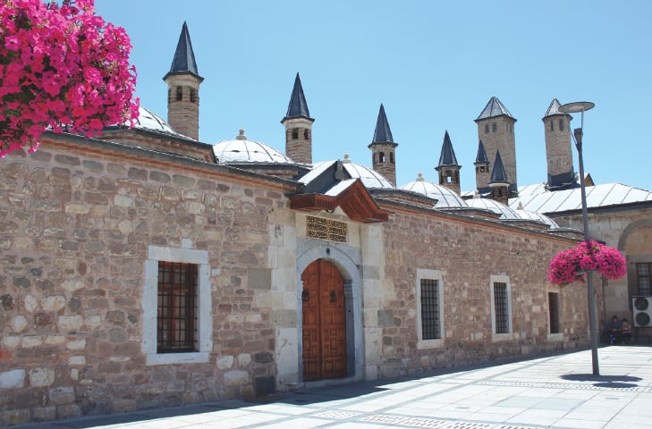 The exterior view of the Mevlana Museum