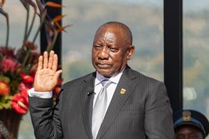 Cyril Ramaphosa lors de la cérémonie d’investiture présidentielle, à Pretoria (Afrique du Sud), le 19 juin 2024.