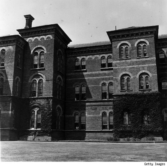 The Broadmoor in Crowthorne Berkshire "opened in 1863 as the first building in England built as an asylum for the criminally insane." Today it houses dangerous criminals including the Yorkshire Ripper and the Suffolk Strangler. There is now talk of turning this building into a luxury hotel.