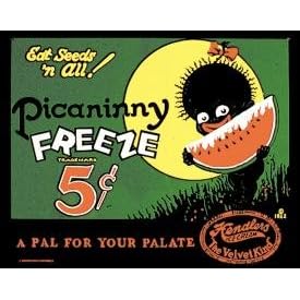 TIN SIGN ~ PICININNY FREEZE ONE NICKEL * NOSTALGIC BLACK AMERICANA