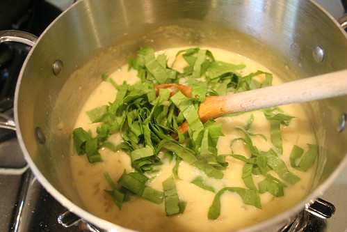 lemon sorrel soup in progress