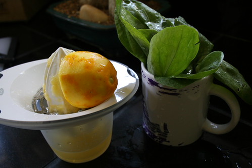 lemon sorrel soup prep