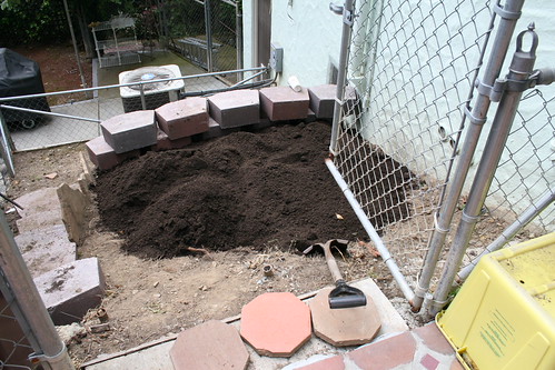 wall up, now soil being transported