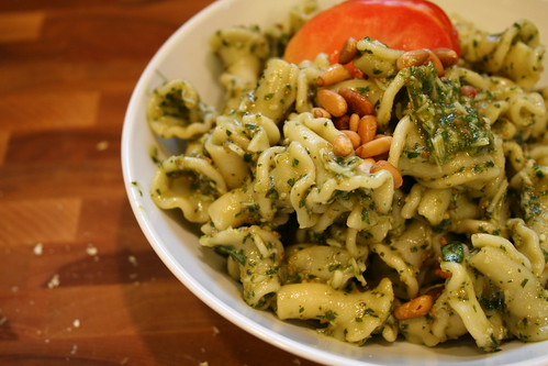 campanelle with basil pesto