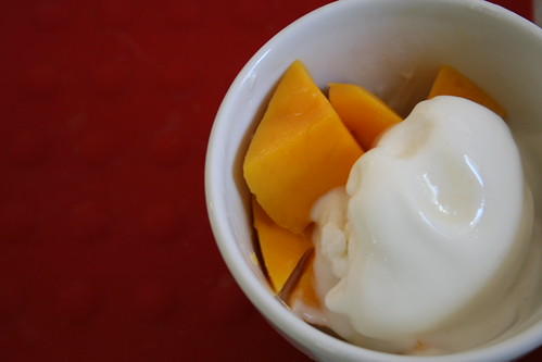 homemade frozen yogurt with mango