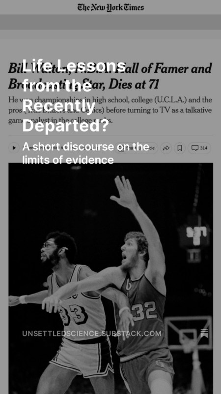 Substack 11: Life Lessons from the Dearly Departed?