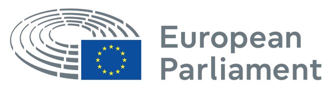 EP logo European Parliament written in gray color