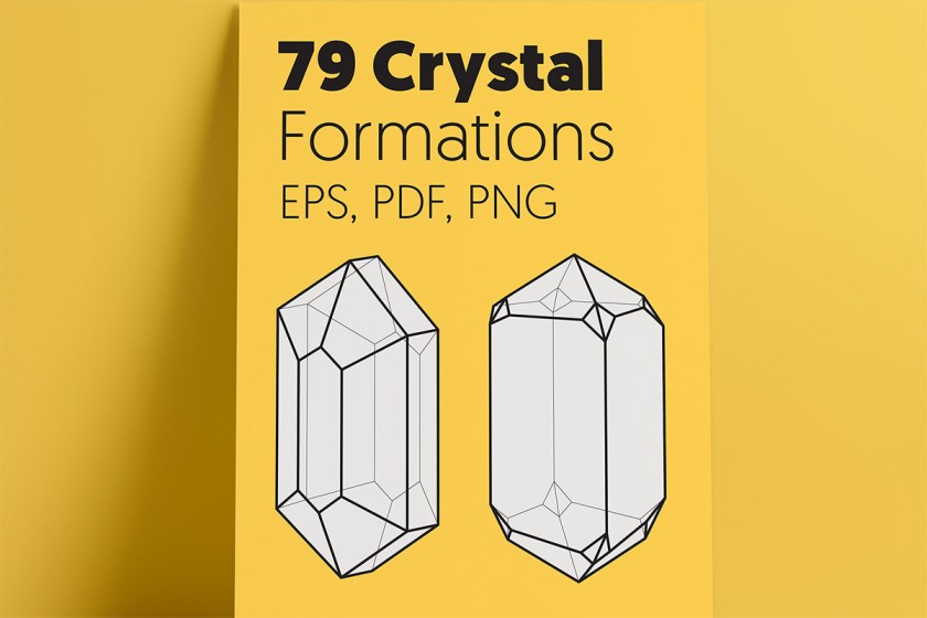 Texture Fabrik - 79 Crystal Formations set Preview with graphics of crystals