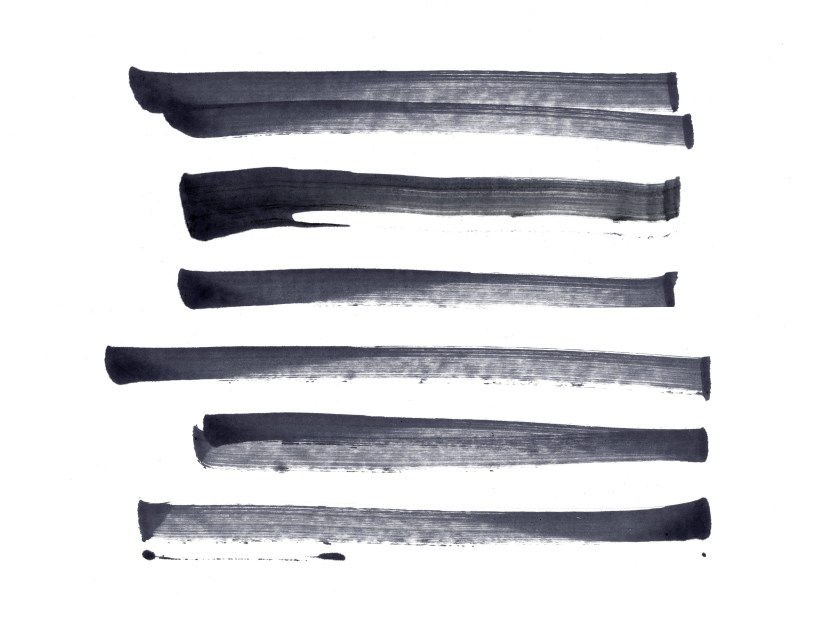 Marker Strokes 02 Black marker inks on white paper