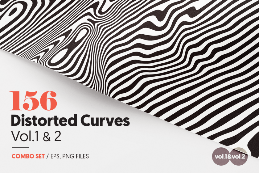 Texture Fabrik - 156 Distorted Curves Vol.1 & 2 Distorted curves vector patterns