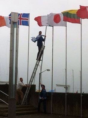 Irish politician pulls down Israeli flag at children's sailing event Irish politician pulls down Israeli flag at children's sailing event
