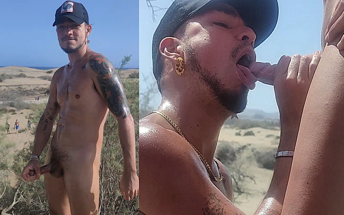 LEO BULGARI - Fucking w Horny curious guys: 在沙丘上给陌生人口交 - 大加那利岛,马斯帕洛马斯!!