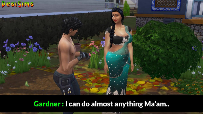 Desi Sims: Makcik saree desi berkahwin menggoda tukang kebun India muda ini