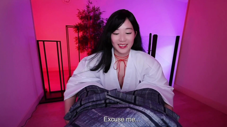 Obokozu: "Le japonais Miko Dicksorcisme ! Ruka est une prêtresse excitée qui...