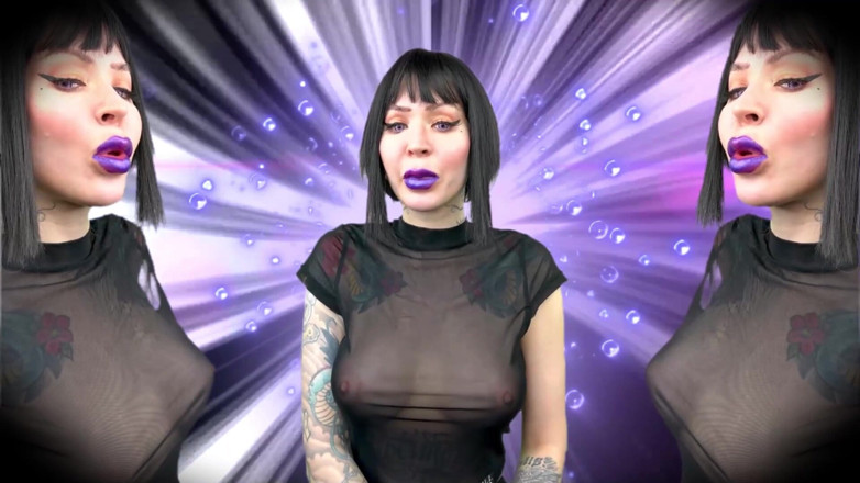 Baal Eldritch: Violet Gothic-lippen, weiche küsse - lippenstift-fetisch, Lippenfetisch, kuss, küssen