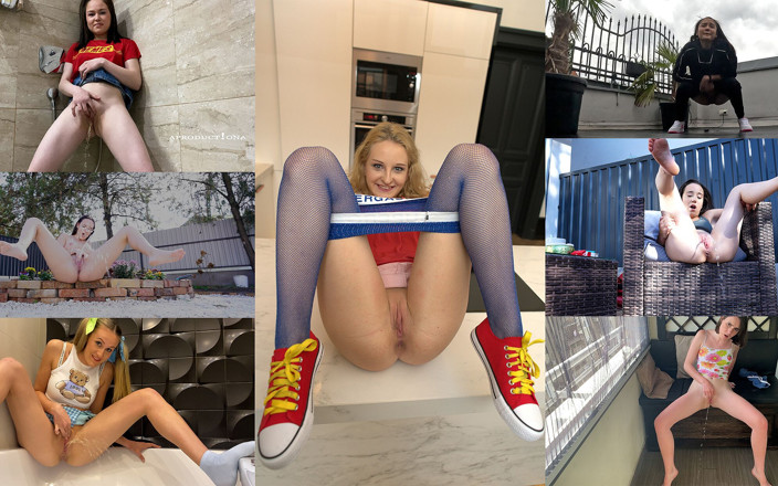 AproductionA: 7 chicas meando - compilación