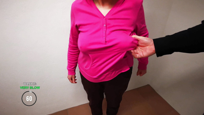 Bouncy Tits Action: 手淫游戏 1 - 尽量不要射精 - 非常努力的水平