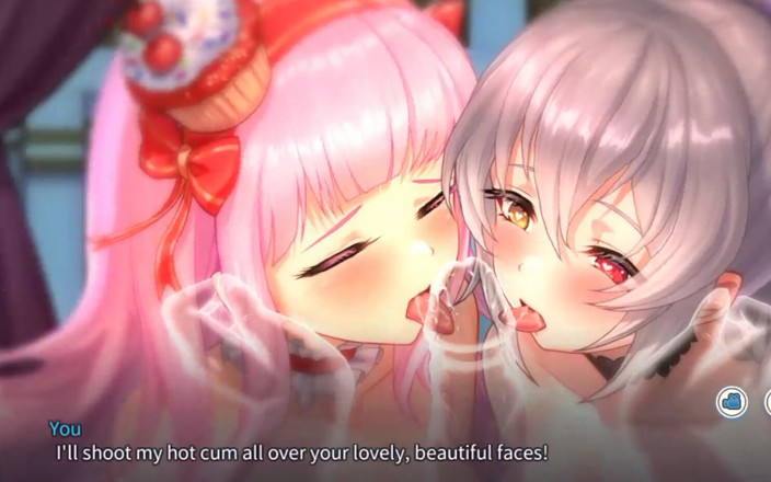 Anim & game 3d: 双子のフェラチオは激しく、口の中に射精します