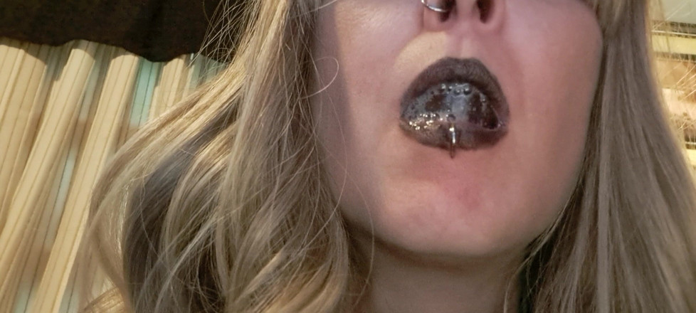 PandoraSG: Gothy Blowing Spit Bubbles Sfw