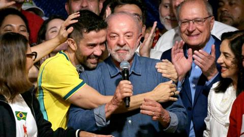 Brazil's President and re-election candidate for the Workers' Party (PT) Luiz Inacio Lula da Silva