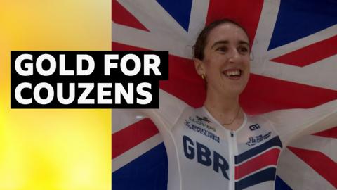 Mille Couzens poses with the Great Britain flag