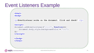 www.webstackacademy.com ‹#›
Event Listeners Example
 
