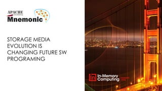 STORAGE MEDIA
EVOLUTION IS
CHANGING FUTURE SW
PROGRAMING
 