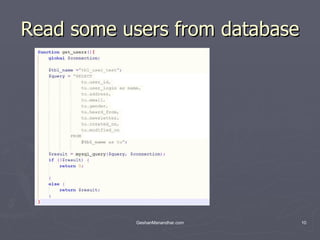 Read some users from database 