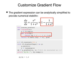 Customize Gradient Flow
• The gradient expression can be analytically simpliﬁed to
provide numerical stability:
 