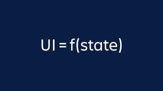 UI = f(state)
 
