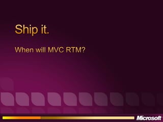 Developing ASP.NET Applications Using the Model View Controller Pattern
