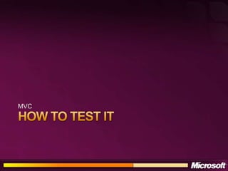 Developing ASP.NET Applications Using the Model View Controller Pattern