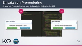 Einsatz von Prerendering
Einsatz von Prerendering-Diensten für JavaScript-Webseiten im SEO
31
BotUser
 