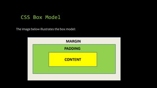 CSS Box Model
The image below illustrates the box model:
 