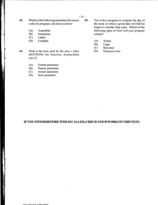 2009 CAPE Computer Science Unit 1 Paper 1