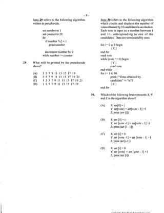 2009 CAPE Computer Science Unit 1 Paper 1