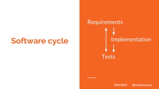 Software cycle
Requirements
Implementation
Tests
#WCBNE @VladimirAus
 