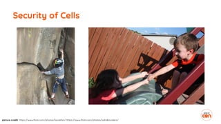 Security of Cells
picture credit: https://www.flickr.com/photos/laurelfan/ https://www.flickr.com/photos/sahdblunders/
 