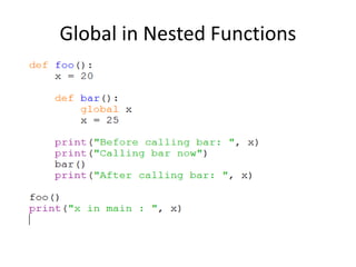 Global in Nested Functions
 