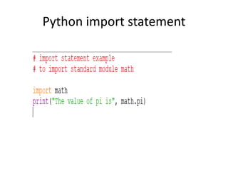 Python import statement
 