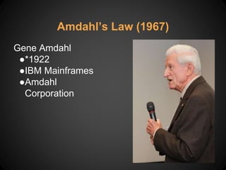 Amdahl’s Law (1967)
Gene Amdahl
●*1922
●IBM Mainframes
●Amdahl
Corporation
 