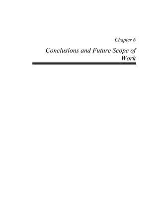 Chapter 6 
Conclusions and Future Scope of Work  