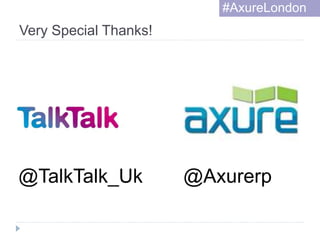 Very Special Thanks!
@Axurerp@TalkTalk_Uk
#AxureLondon
 
