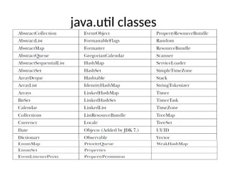java.util classes
 