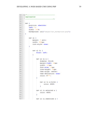 DEVELOPING A WEB BASED CMS USING PHP 59
 