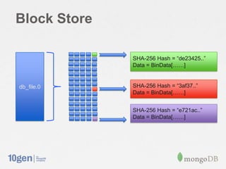Block Store
db_file.0
SHA-256 Hash = “de23425..”
Data = BinData[……]
SHA-256 Hash = “3af37..”
Data = BinData[……]
SHA-256 Hash = “e721ac..”
Data = BinData[……]
 