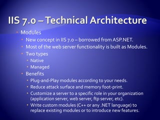 IIS 7.0 Architecture And Integration With Asp.Net